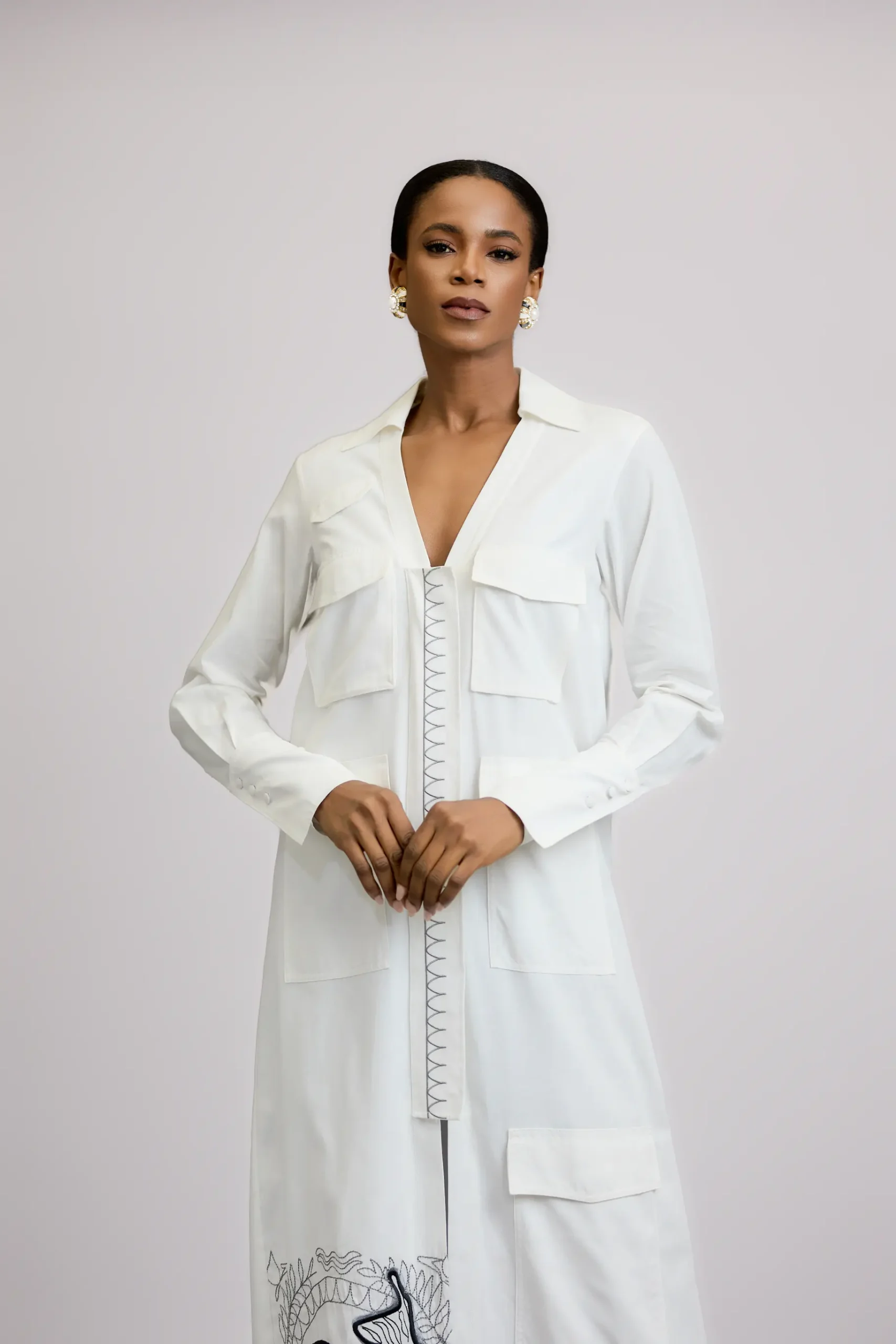 The Lineage Linen Luxe Dress